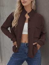 Button Up Long Sleeve Cardigan - Trendsi - Flyclothing LLC