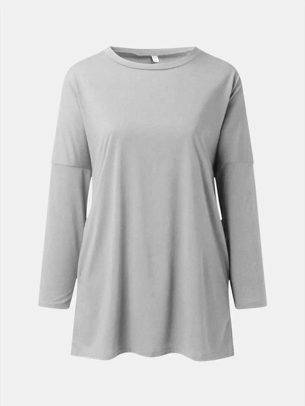 Full Size Round Neck Long Sleeve T-Shirt - Trendsi - Flyclothing LLC