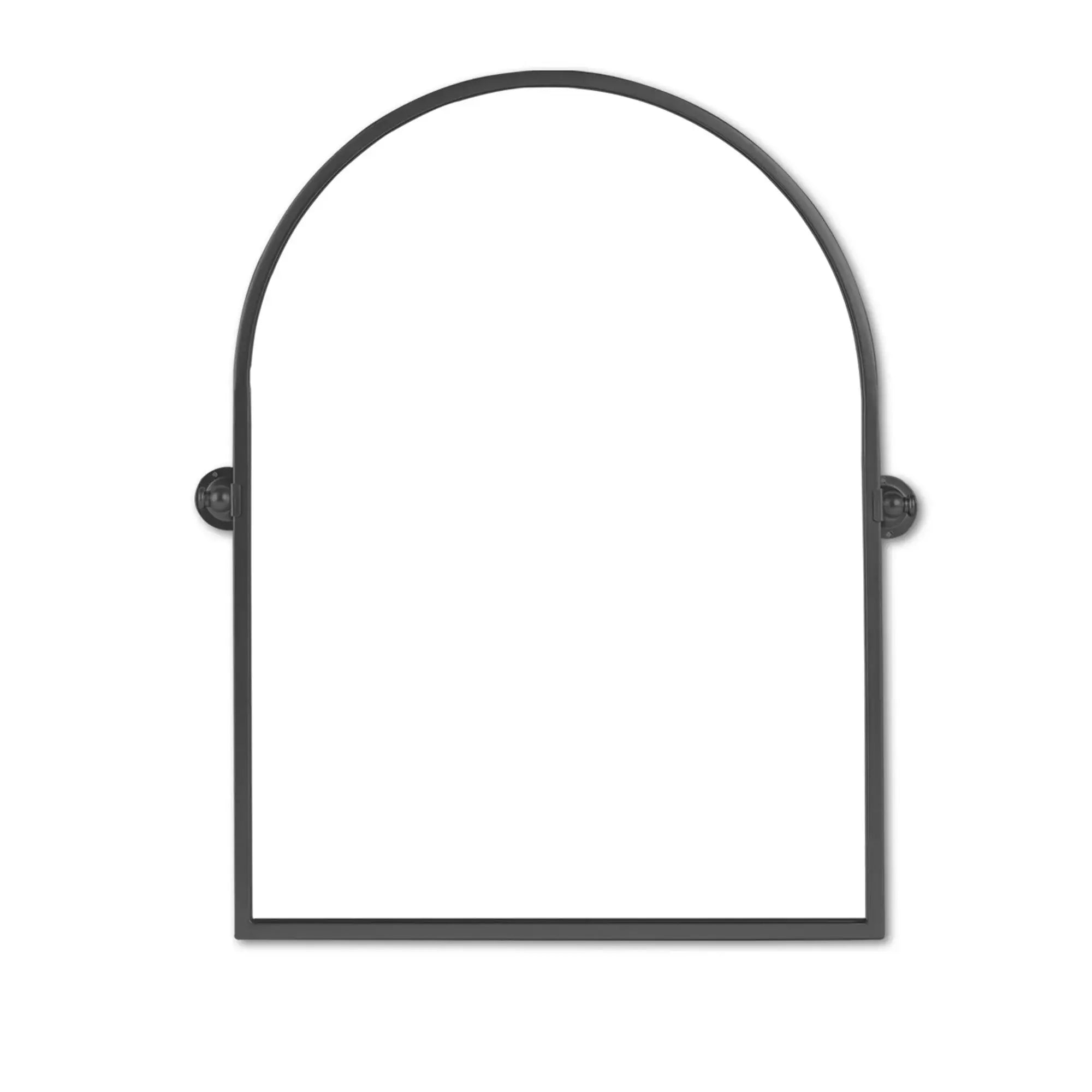 36" Black Metal Arch Tilting Framed Accent Mirror - Homeroots - Flyclothing LLC