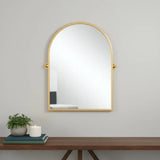 36" Gold Metal Arch Tilting Framed Accent Mirror - Homeroots - Flyclothing LLC