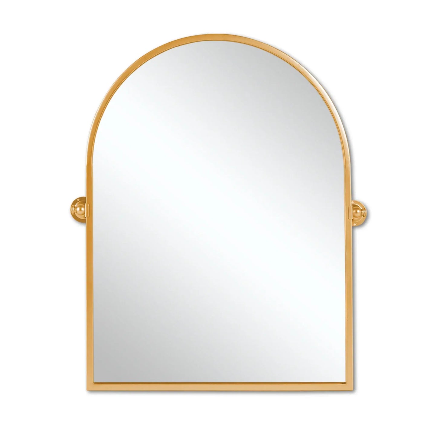 36" Gold Metal Arch Tilting Framed Accent Mirror - Homeroots - Flyclothing LLC