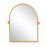 36" Gold Metal Arch Tilting Framed Accent Mirror - Homeroots - Flyclothing LLC