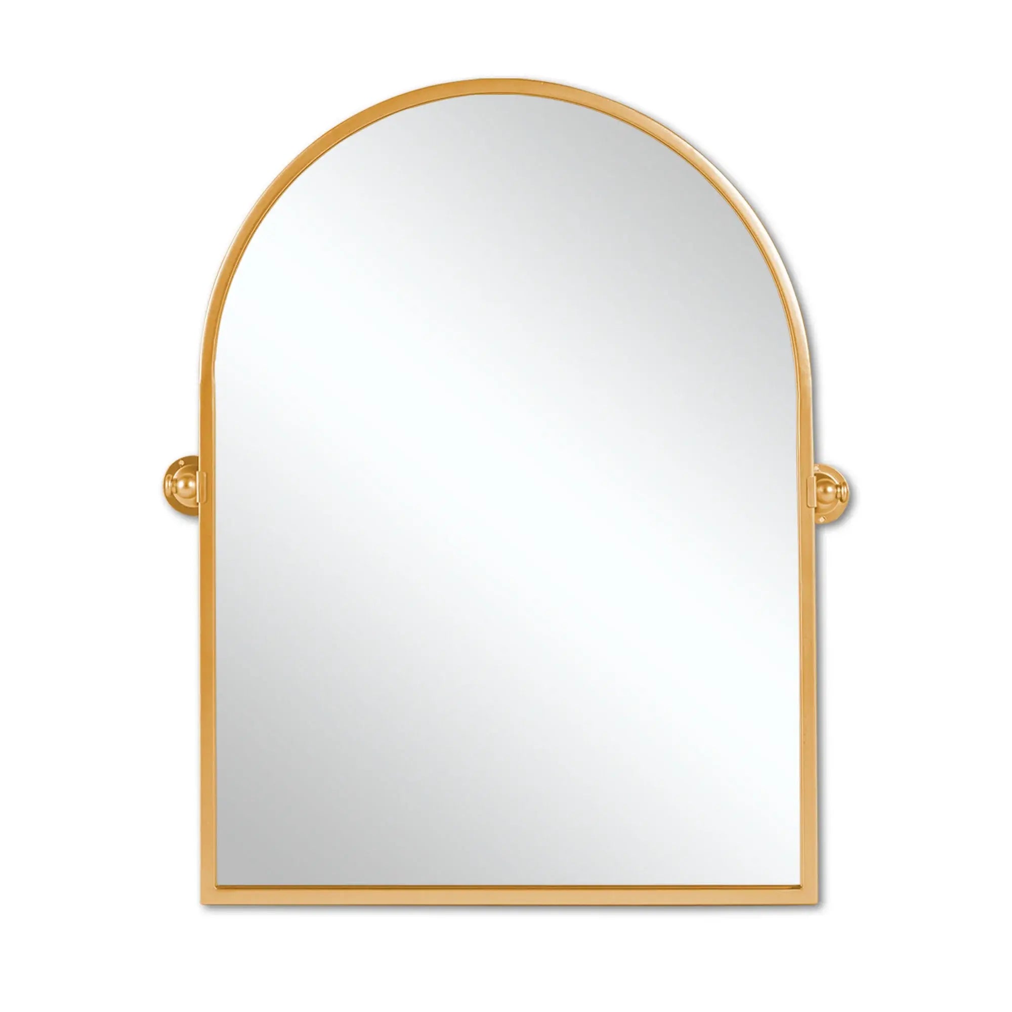 36" Gold Metal Arch Tilting Framed Accent Mirror - Homeroots - Flyclothing LLC