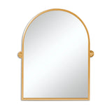 36" Gold Metal Arch Tilting Framed Accent Mirror - Homeroots - Flyclothing LLC
