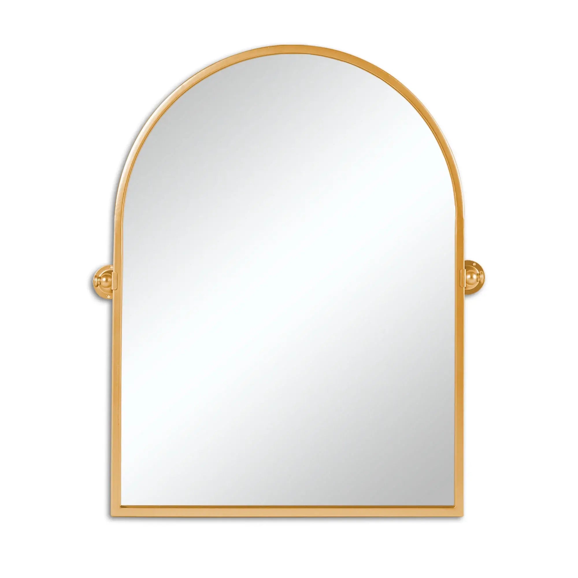 36" Gold Metal Arch Tilting Framed Accent Mirror - Homeroots - Flyclothing LLC