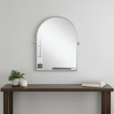 36" Silver Metal Arch Tilting Framed Accent Mirror - Homeroots - Flyclothing LLC