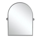 36" Silver Metal Arch Tilting Framed Accent Mirror - Homeroots - Flyclothing LLC