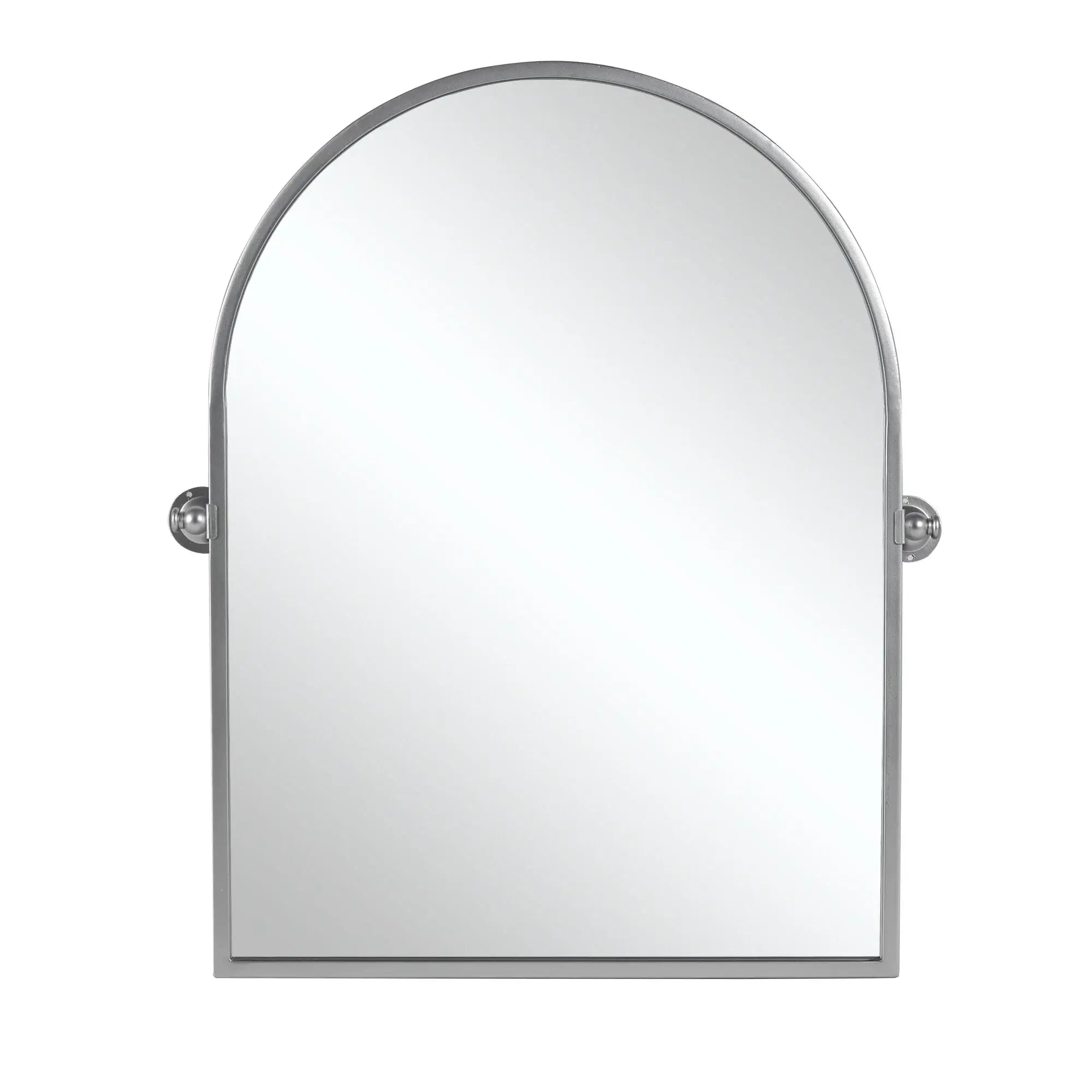 36" Silver Metal Arch Tilting Framed Accent Mirror - Homeroots - Flyclothing LLC