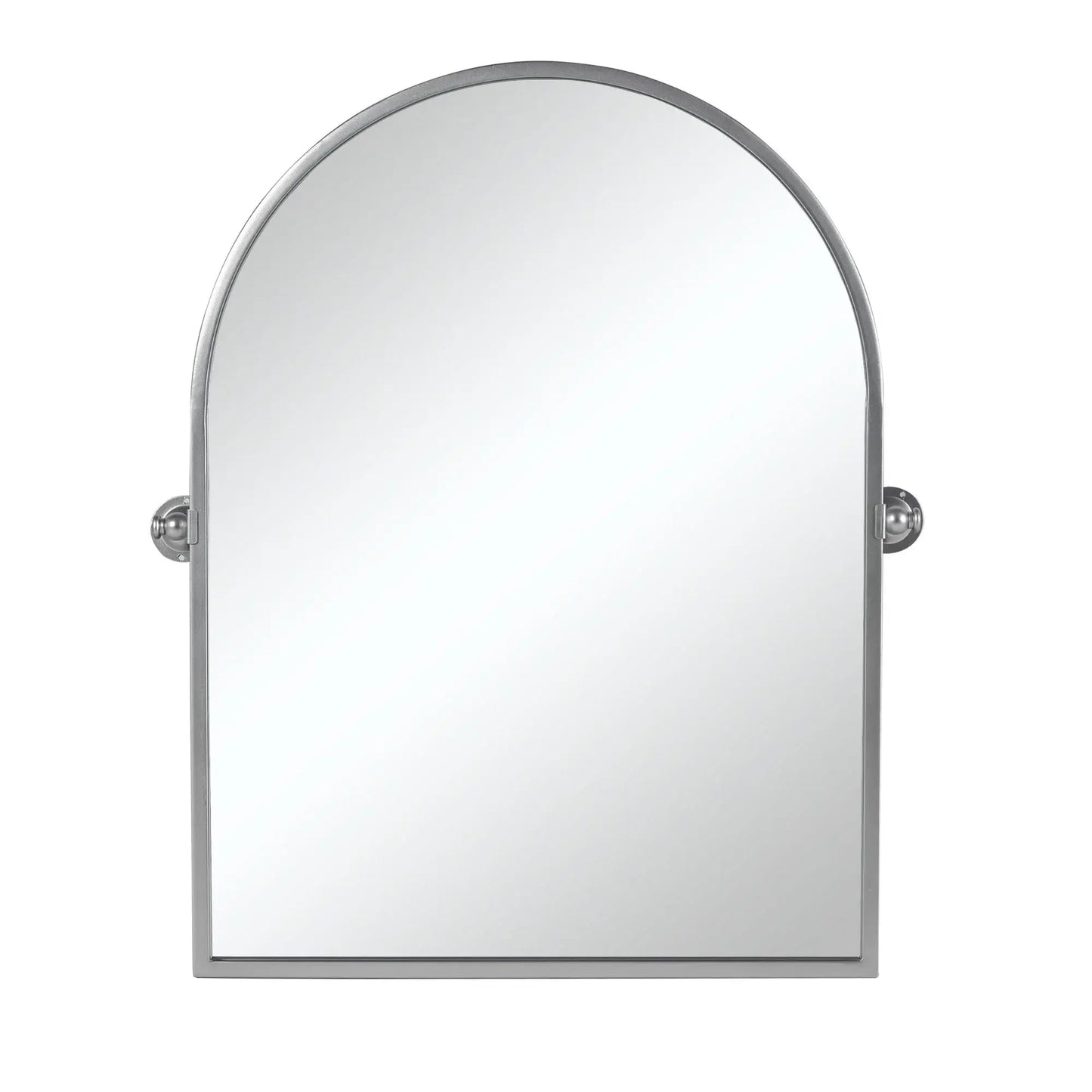 36" Silver Metal Arch Tilting Framed Accent Mirror - Homeroots - Flyclothing LLC