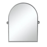 36" Silver Metal Arch Tilting Framed Accent Mirror - Homeroots - Flyclothing LLC