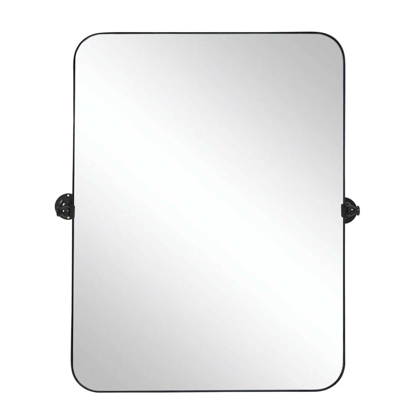 36" Black Metal Tilting Framed Accent Mirror - Homeroots - Flyclothing LLC