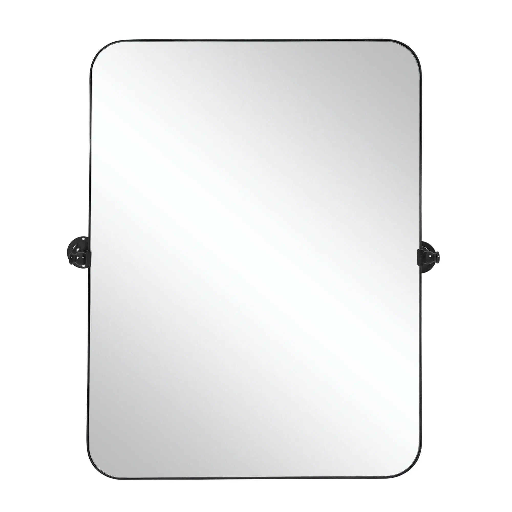 36" Black Metal Tilting Framed Accent Mirror - Homeroots - Flyclothing LLC