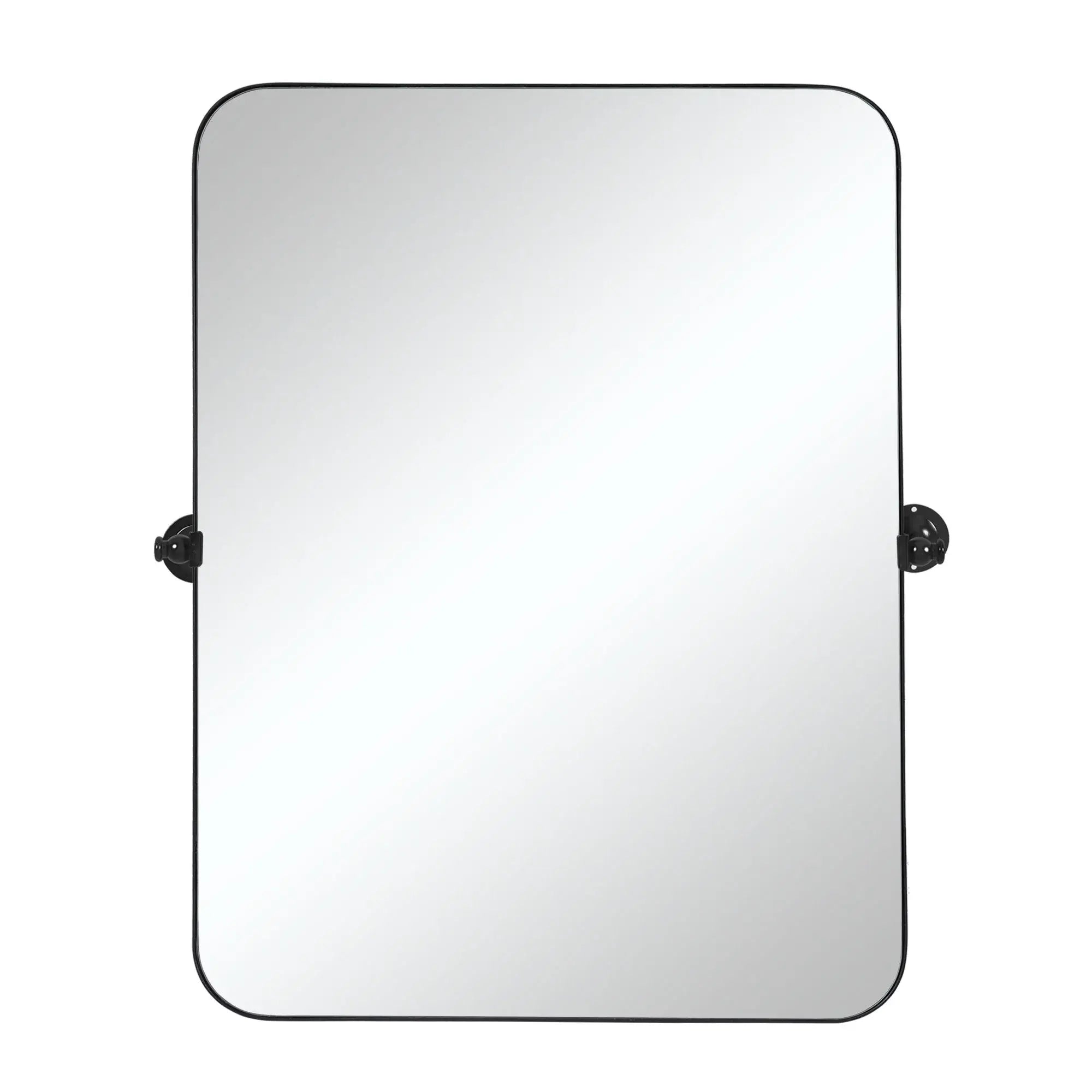 36" Black Metal Tilting Framed Accent Mirror - Homeroots - Flyclothing LLC