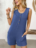 Pocketed Round Neck Sleeveless Romper - Trendsi - Flyclothing LLC
