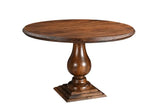 48" Brown Solid Wood Pedestal Base Round Top Dining Table - Homeroots - Flyclothing LLC