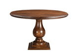 48" Brown Solid Wood Pedestal Base Round Top Dining Table - Homeroots - Flyclothing LLC