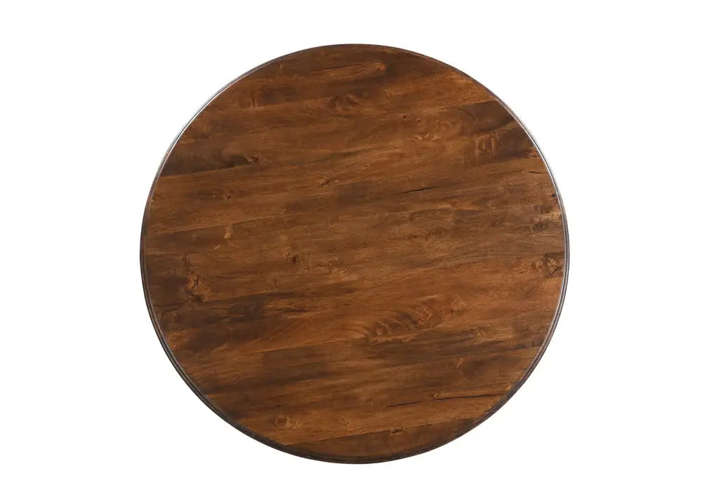 48" Brown Solid Wood Pedestal Base Round Top Dining Table - Homeroots - Flyclothing LLC