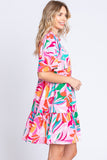 GeeGee Floral Ruffled Mini Dress - Trendsi