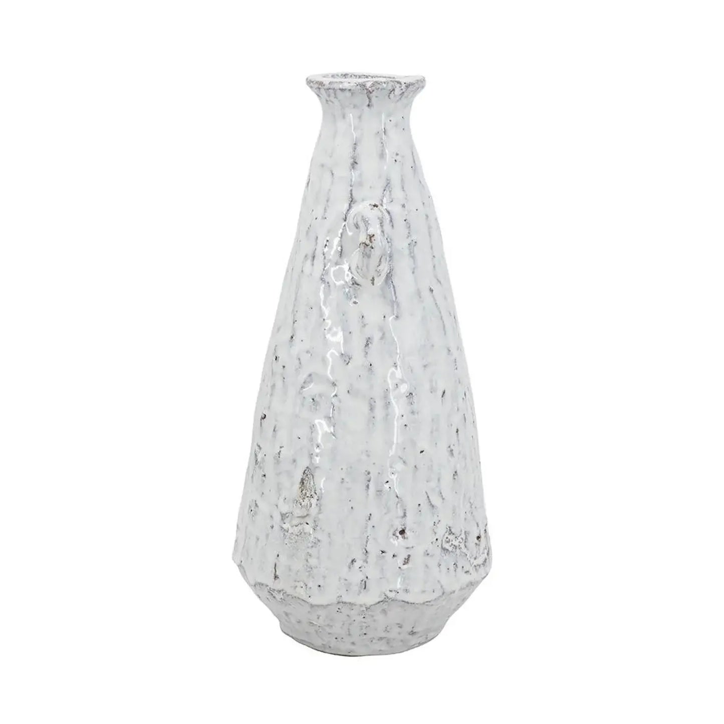 12" White Terracotta Tapered Jug Vase - Homeroots - Flyclothing LLC