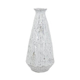 12" White Terracotta Tapered Jug Vase - Homeroots - Flyclothing LLC