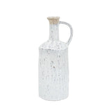 13" White Terracotta Cylinder Jug Vase - Homeroots - Flyclothing LLC