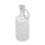 13" White Terracotta Cylinder Jug Vase - Homeroots - Flyclothing LLC
