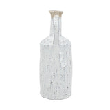 13" White Terracotta Cylinder Jug Vase - Homeroots - Flyclothing LLC