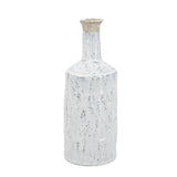 13" White Terracotta Cylinder Jug Vase - Homeroots - Flyclothing LLC