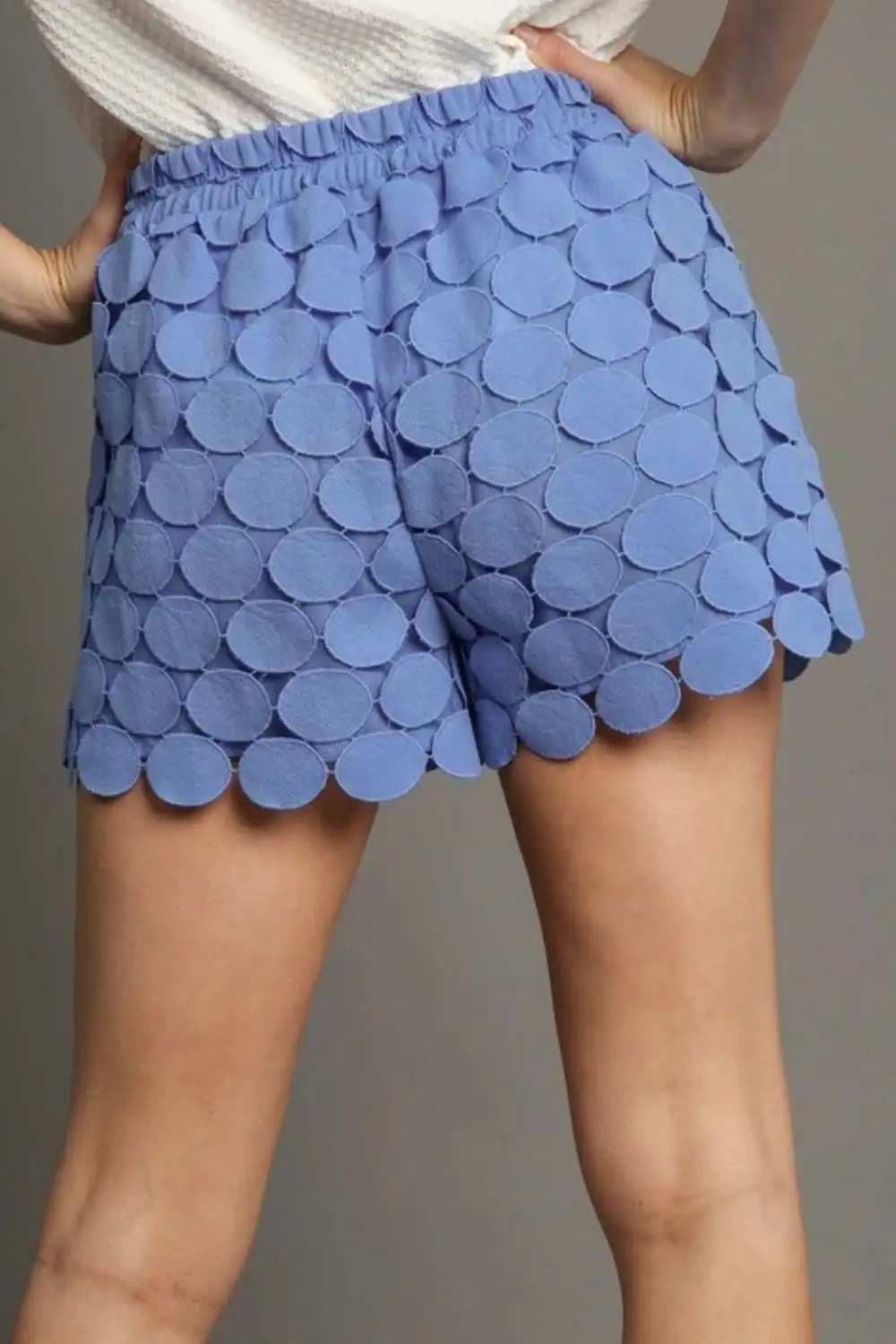 Umgee Full Size Polka Dot Lace Shorts Plus Size - Trendsi - Flyclothing LLC