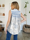 Frill Printed Mock Neck Top - Trendsi - Flyclothing LLC