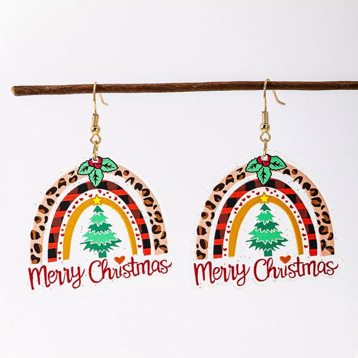 Christmas Rainbow Dangle Earrings - Trendsi - Flyclothing LLC