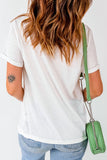 CRAWFISH SEASON Leopard Round Neck Short Sleeve T-Shirt - Trendsi
