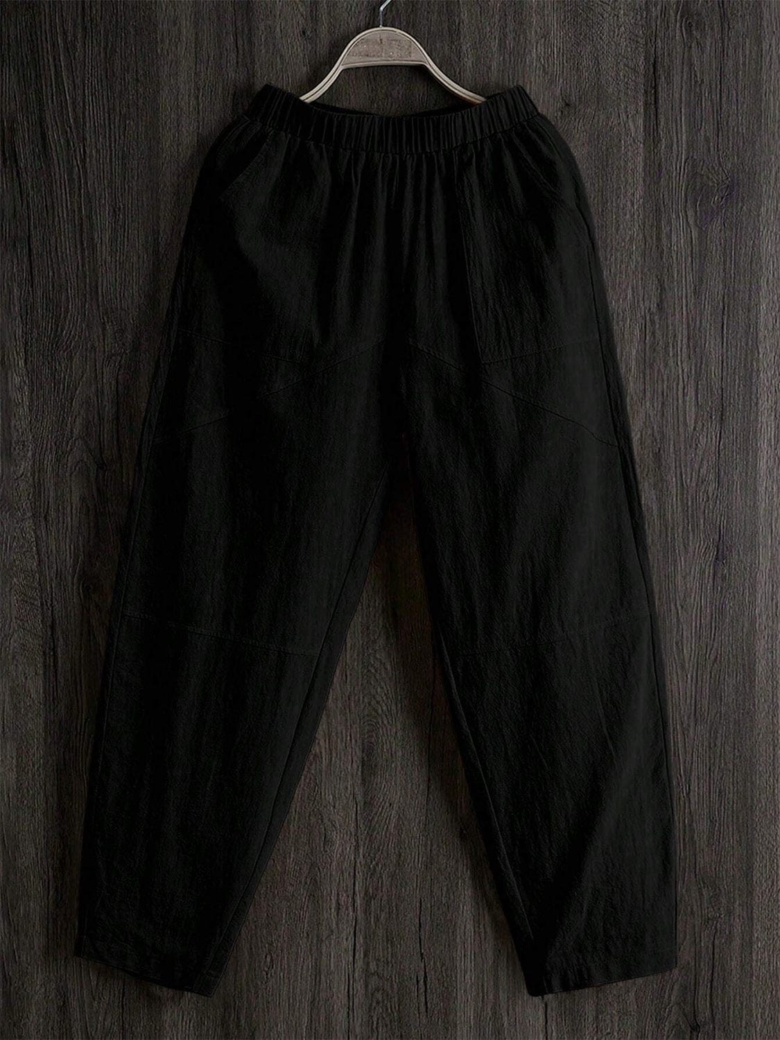 Elastic Waist Pants with Pockets - Trendsi