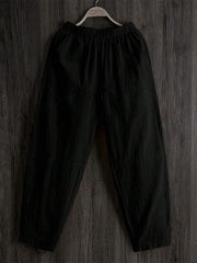 Elastic Waist Pants with Pockets - Trendsi