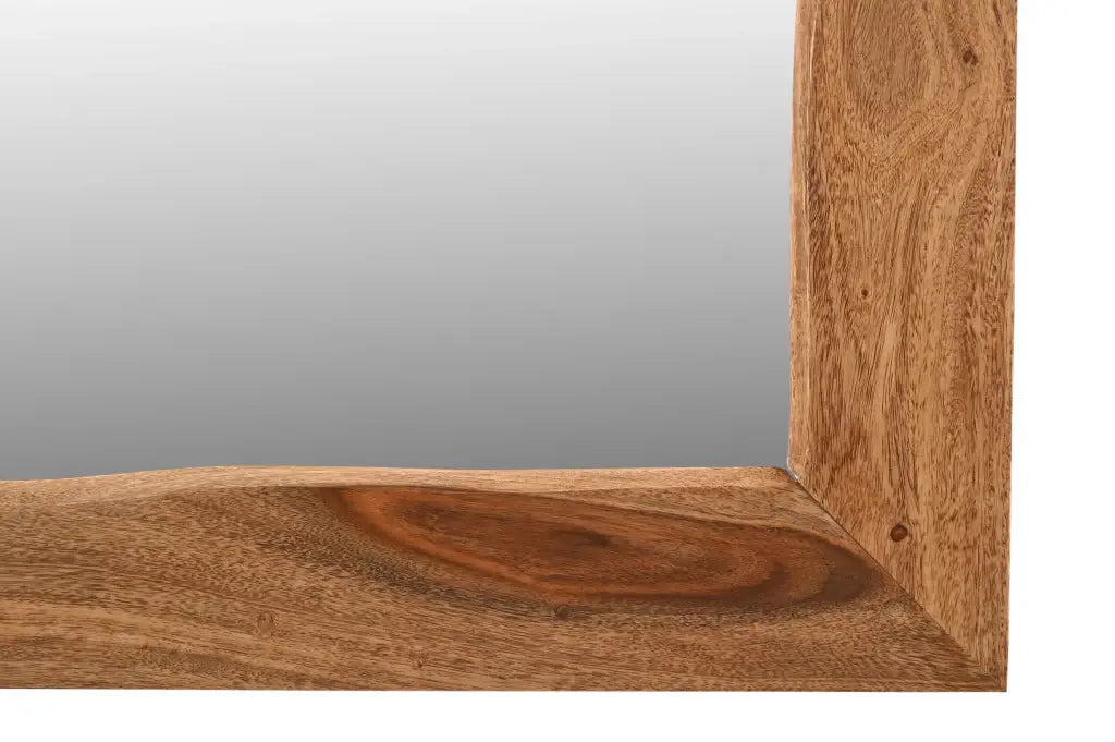 44" Brown Solid Wood Live Edge Framed Accent Mirror - Homeroots - Flyclothing LLC