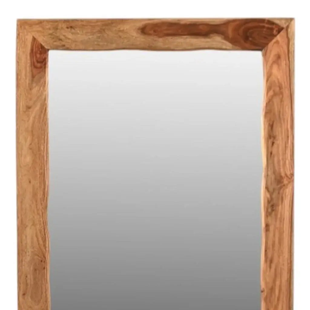 44" Brown Solid Wood Live Edge Framed Accent Mirror - Homeroots - Flyclothing LLC