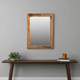 44" Brown Solid Wood Live Edge Framed Accent Mirror - Homeroots - Flyclothing LLC