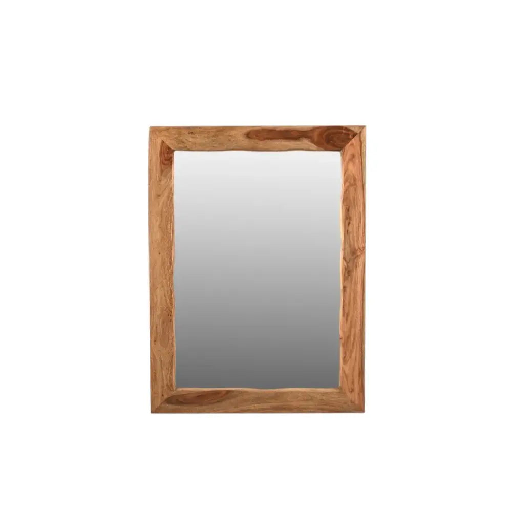 44" Brown Solid Wood Live Edge Framed Accent Mirror - Homeroots - Flyclothing LLC