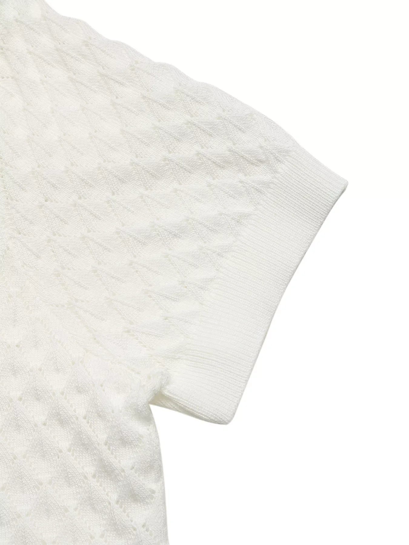 Textured Short Sleeve Knit Top - Trendsi - Flyclothing LLC