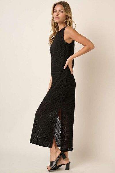 Mittoshop Side Slit Round Neck Sleeveless Dress - Trendsi - Flyclothing LLC