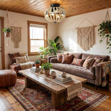 Natural Wood Bead Four Light Semi-Flush Mount Ceiling Fan And Light - HomeRoots - Flyclothing LLC