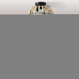 Natural Wood Bead Four Light Semi-Flush Mount Ceiling Fan And Light - HomeRoots - Flyclothing LLC