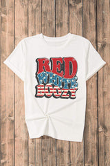 Letter Graphic Round Neck Short Sleeve T-Shirt - Trendsi - Flyclothing LLC