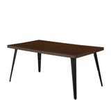 63" Dark Brown and Black Wood and Steel Dining Table - Homeroots - Flyclothing LLC