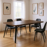 63" Dark Brown and Black Wood and Steel Dining Table - Homeroots - Flyclothing LLC