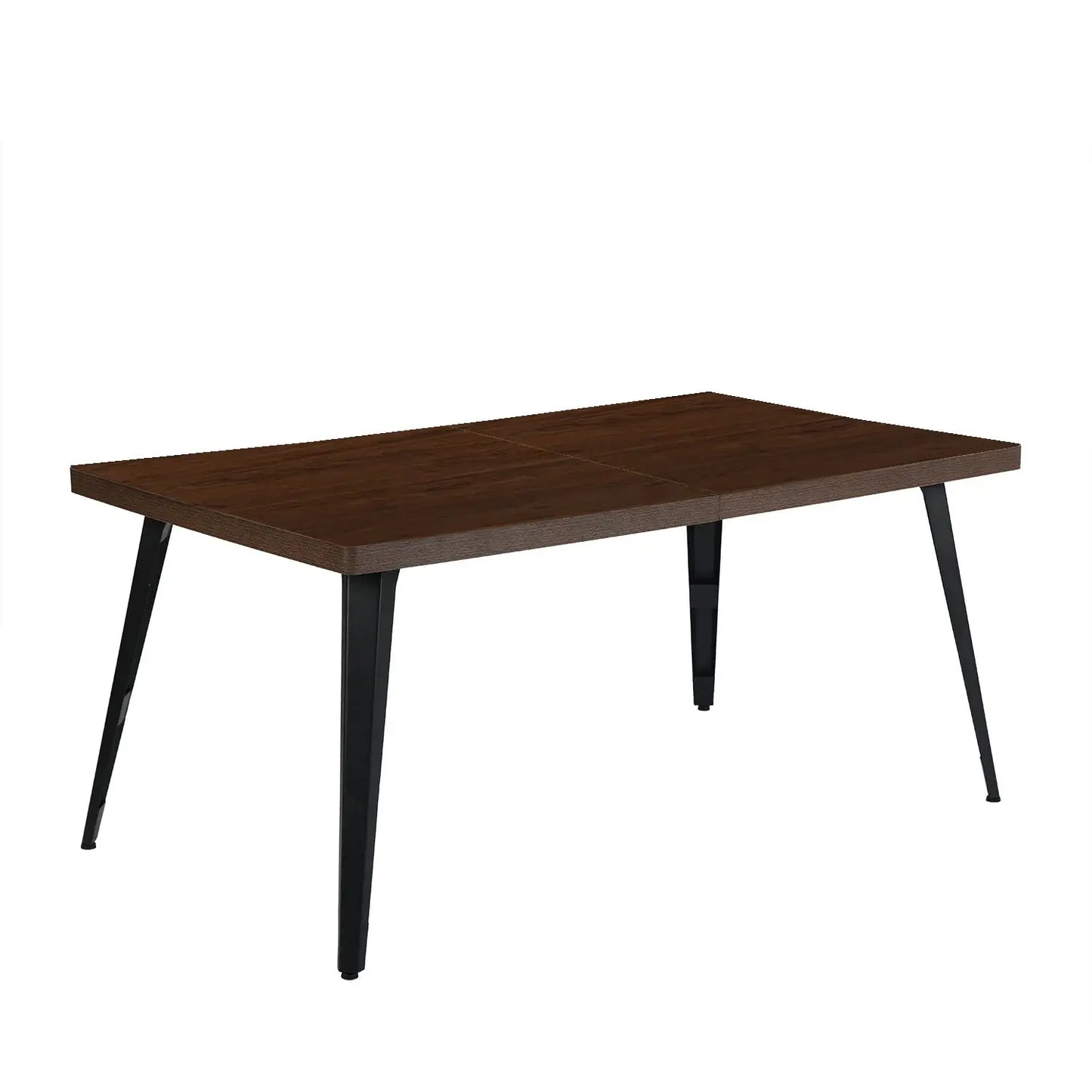 63" Dark Brown and Black Wood and Steel Dining Table - Homeroots - Flyclothing LLC