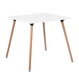 32" White and Natural Wood Square Dining Table - Homeroots - Flyclothing LLC