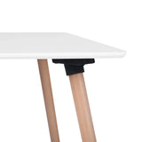 32" White and Natural Wood Square Dining Table - Homeroots - Flyclothing LLC