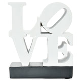 4" White And Black Resin Love Tabletop Sculpture - Homeroots - Flyclothing LLC
