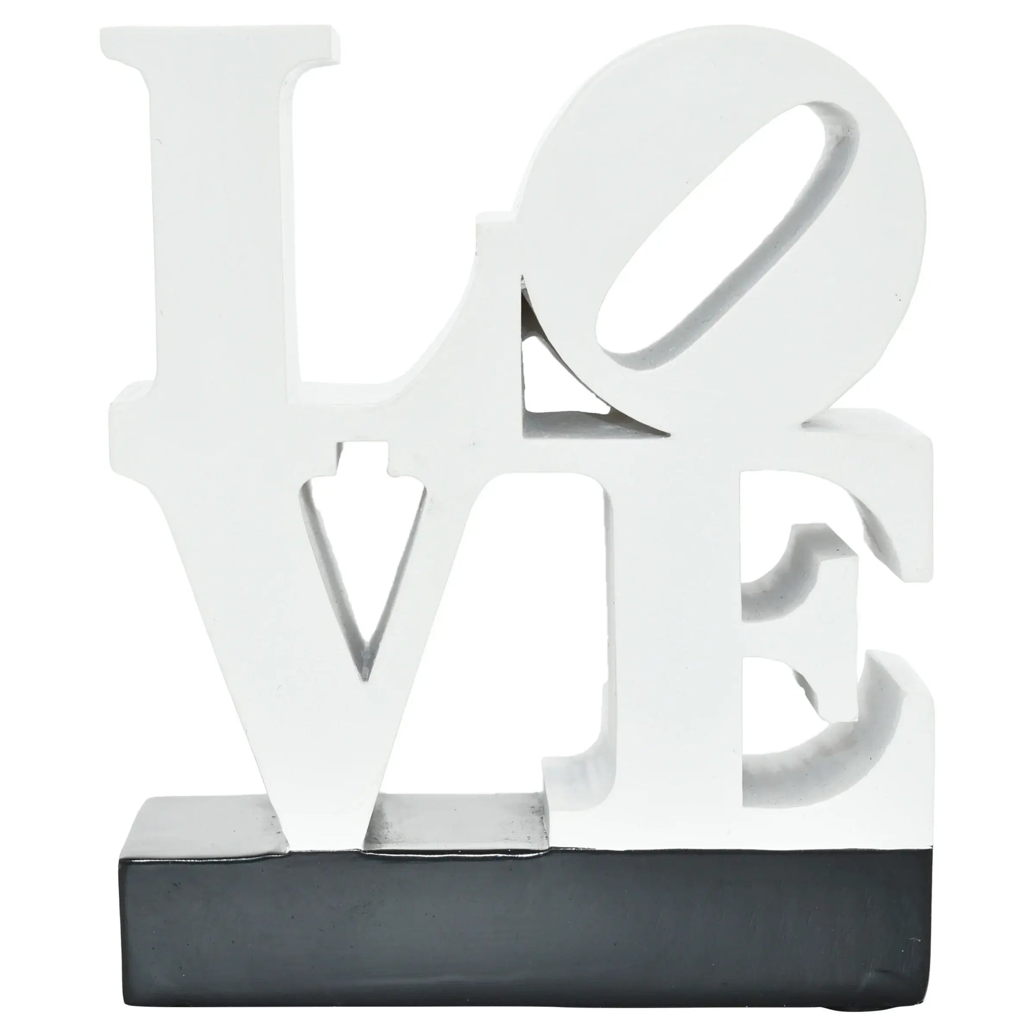 4" White And Black Resin Love Tabletop Sculpture - Homeroots - Flyclothing LLC